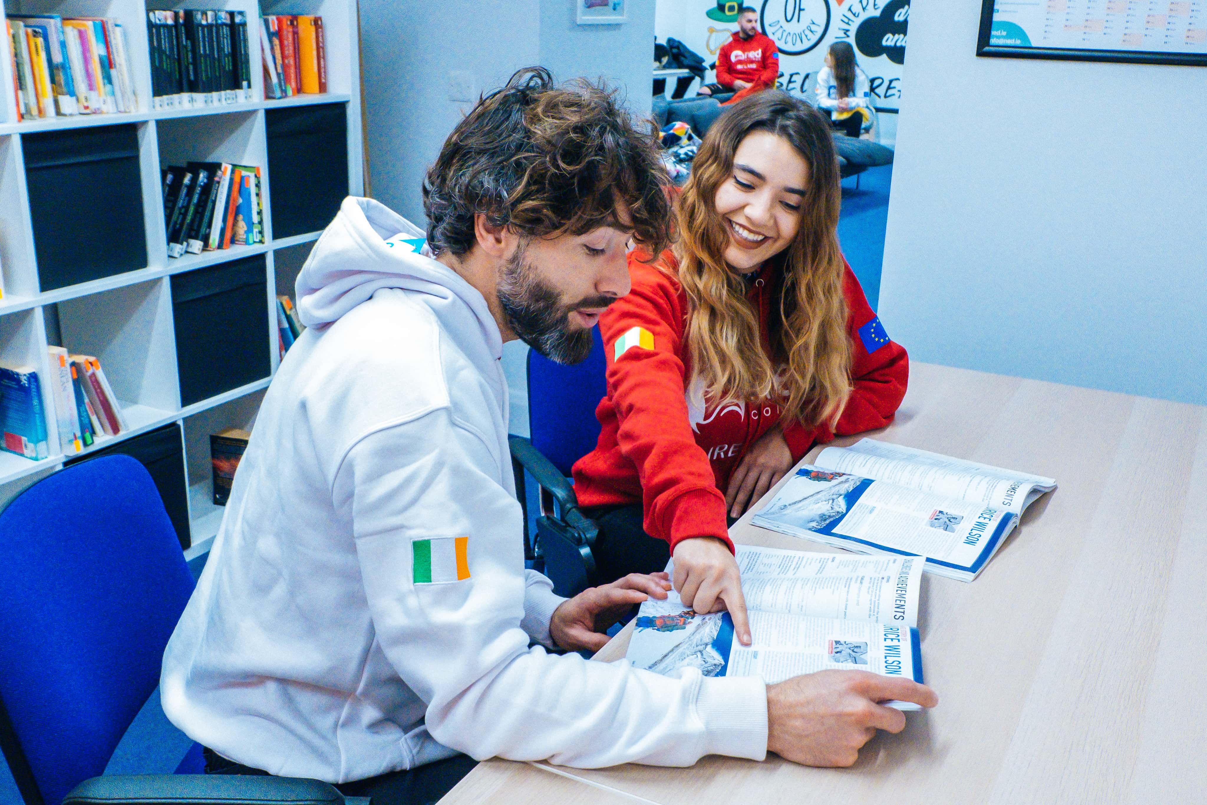 Students studying English at NED College